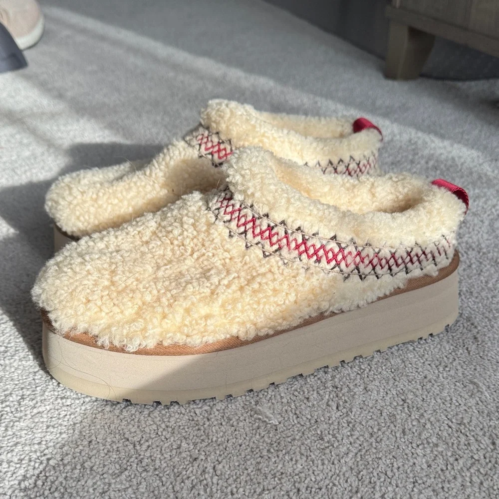 UGG Sherpa Braided Platform Tazz Slippers NEVER WORN - Picture 2 of 6